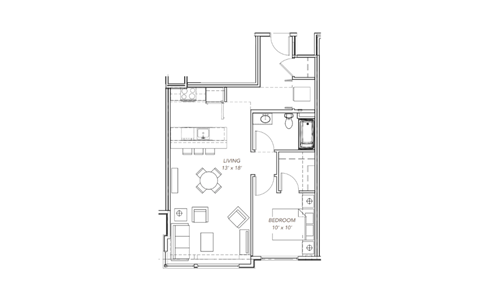 bedroom floor plan of a modern apartment with roommates